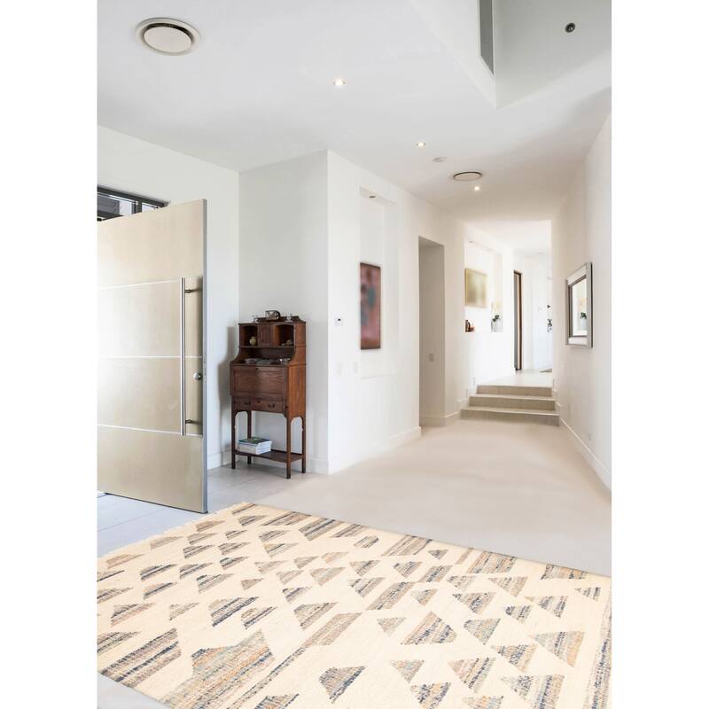 ECARPETGALLERY Flat-Weave Palas Denizli Cream Jute Kilim - 5'9 x 7'6