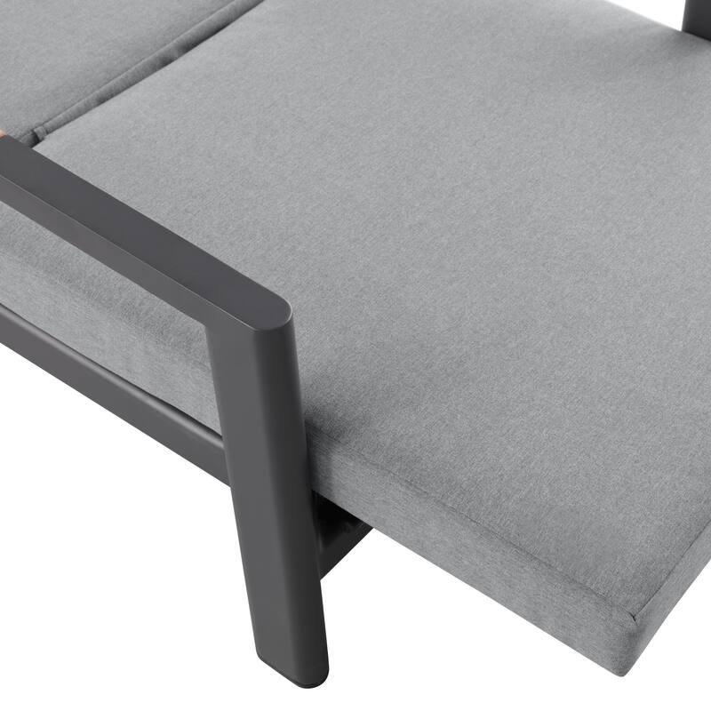 Arlo Teak & Wicker Aluminum Dual-Use Outdoor Chaise Lounge (Set of 2)