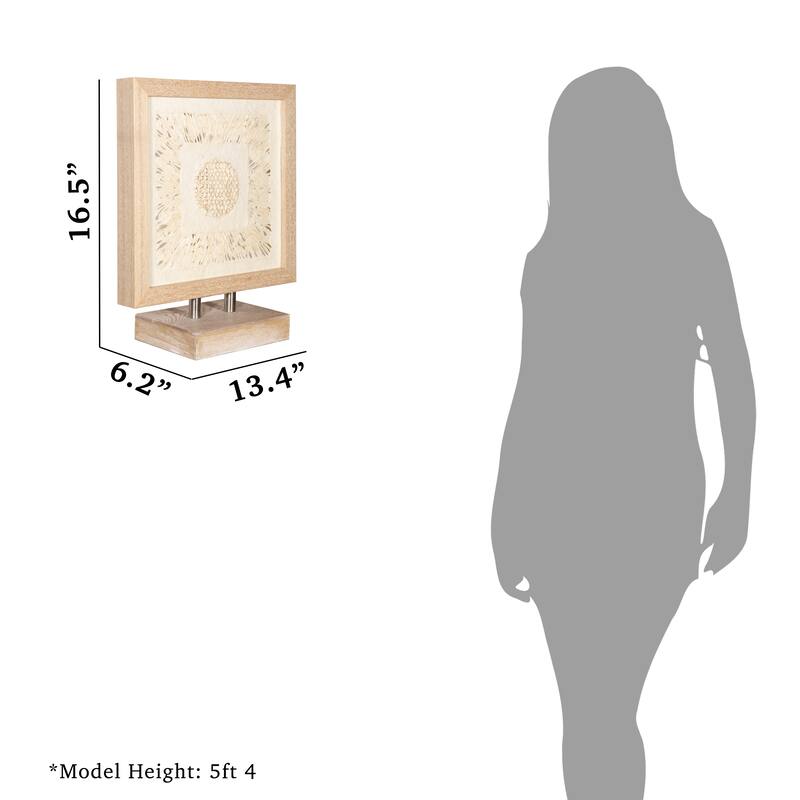 HUJI Handmade Paper Mache Art Shadow Box Desktop Decor With Stand