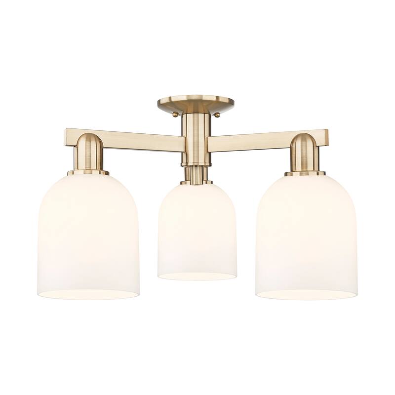 Innovations Lighting Endless Possibilities Arcadia - Bella - 3 Light 23" Semi-Flush Mount - Champagne Bronze/White