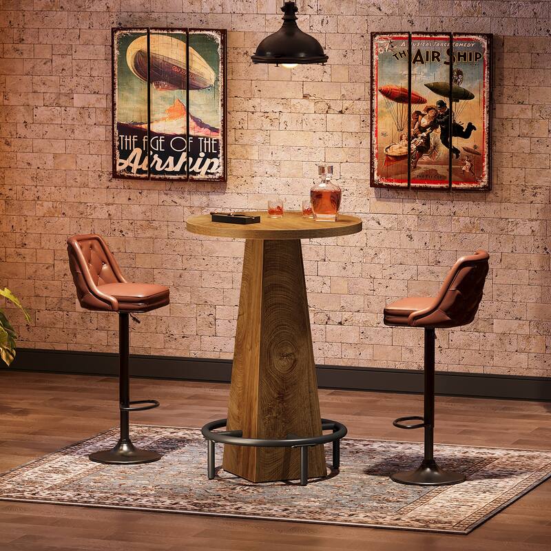 37.4" High Bar Table, Round Pub Table for Small Bars, Dining Room