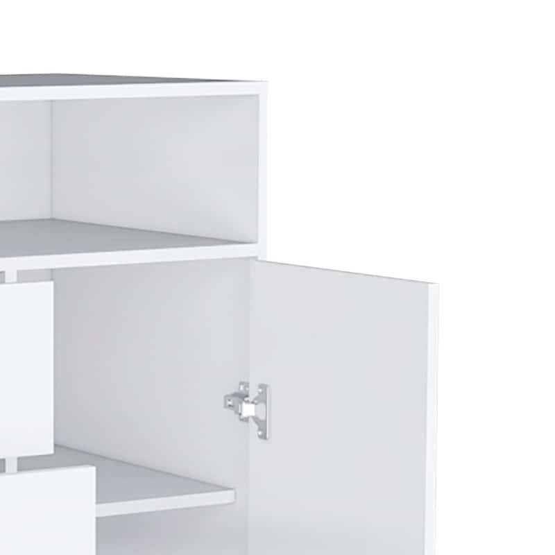 Minimalist Design Wooden Storage Cabinet, White