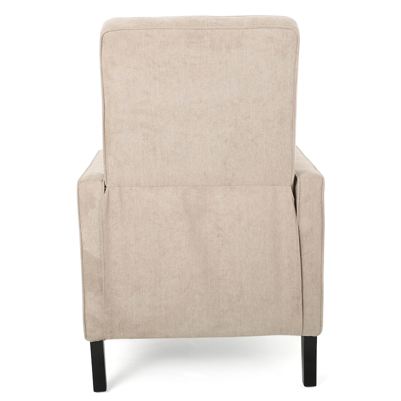 Roomfitters Minimalist Natural Linen Fabric Push Back Chair, Ergonomically Designed for Relaxation and Support, Natural