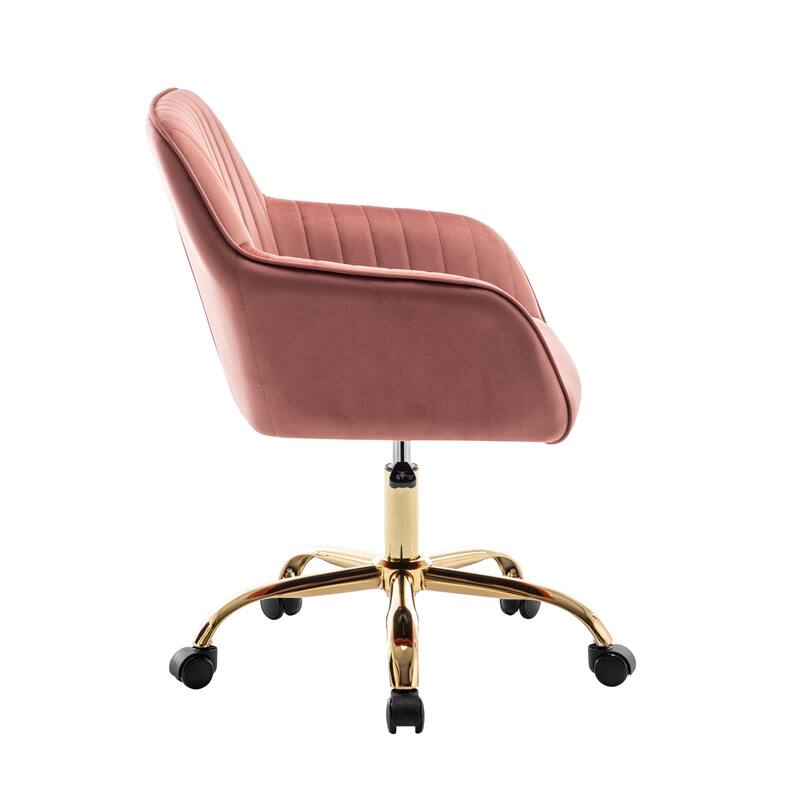 Porthos Home Belen Adjustable Office Chair, Velvet, Gold Metal Legs