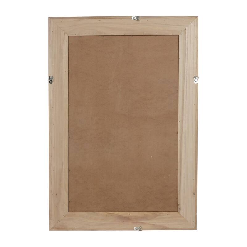 24"x36" Rattan Rectangle Solid Wood Frame Decorative Mirror,For Farmhouse,Bathroom,Home Decor,Entryway