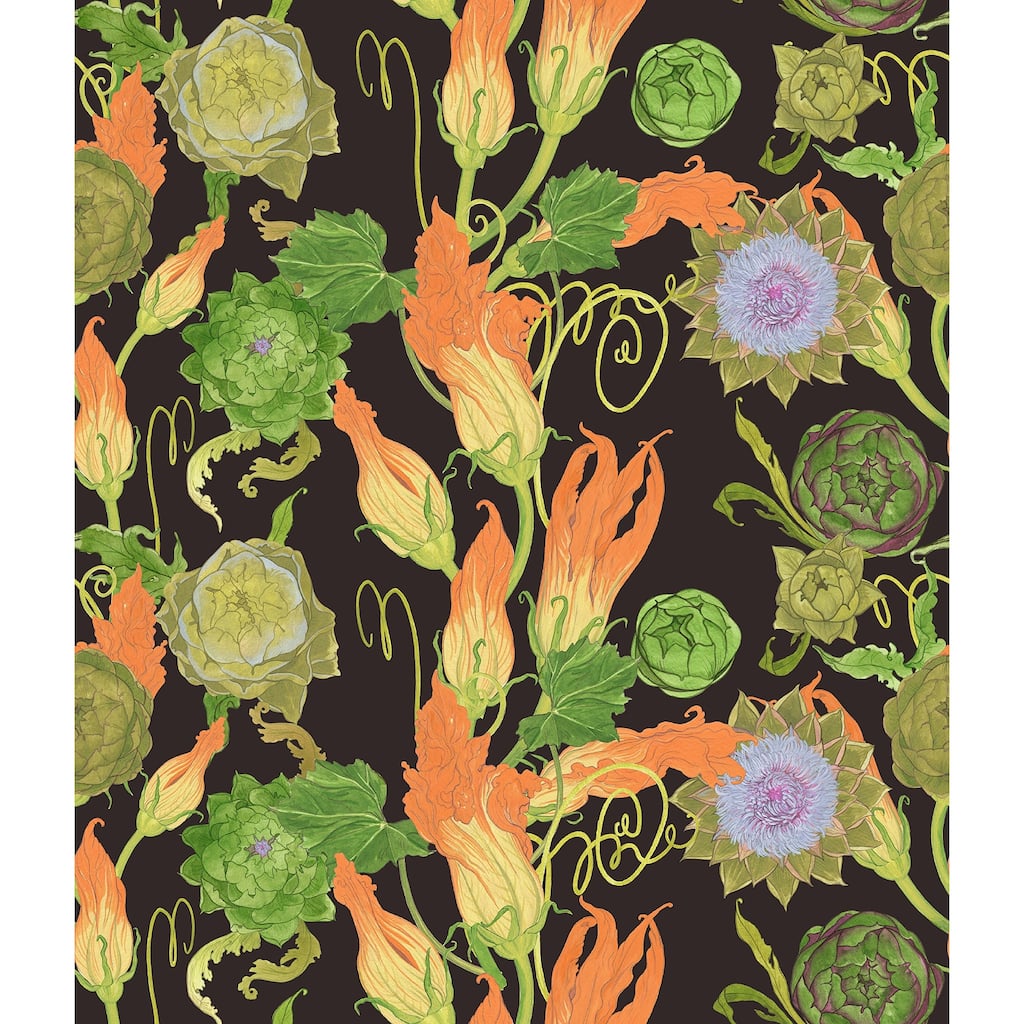 Rachel Antonoff Black Artichoke Peel Stick Wallpaper