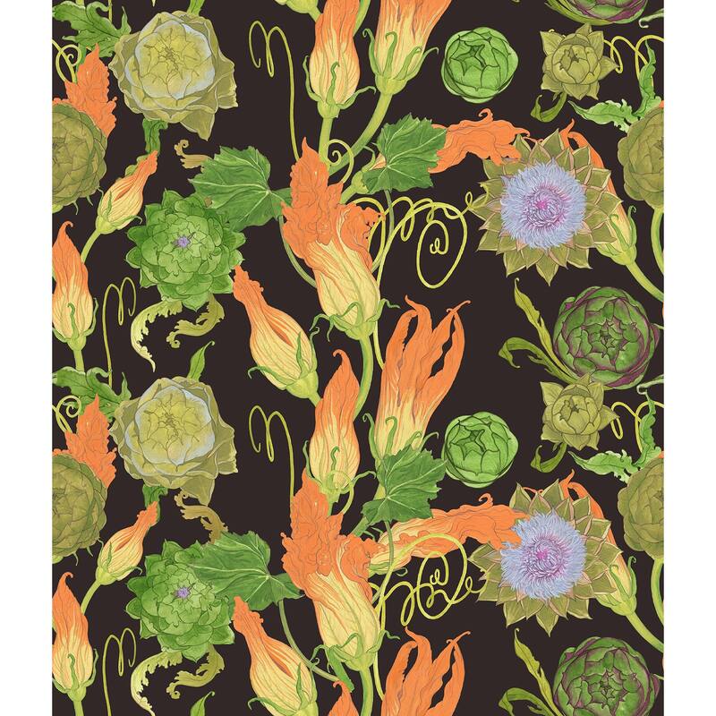 Rachel Antonoff Black Artichoke Peel Stick Wallpaper
