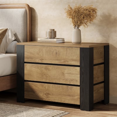 Nightstand with 3 Drawers for Bedroom