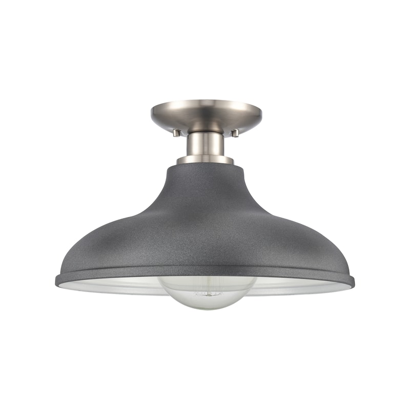 Elk Home Grenville Brushed Gold With White Shade 1 Light Semi Flush