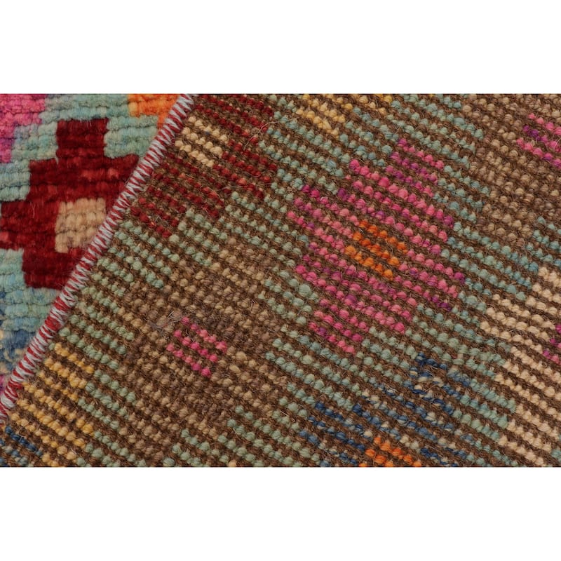 Modern Balochi Costa Blue/Red Hand Knotted Wool Rug - 3'2'' x 4'10''