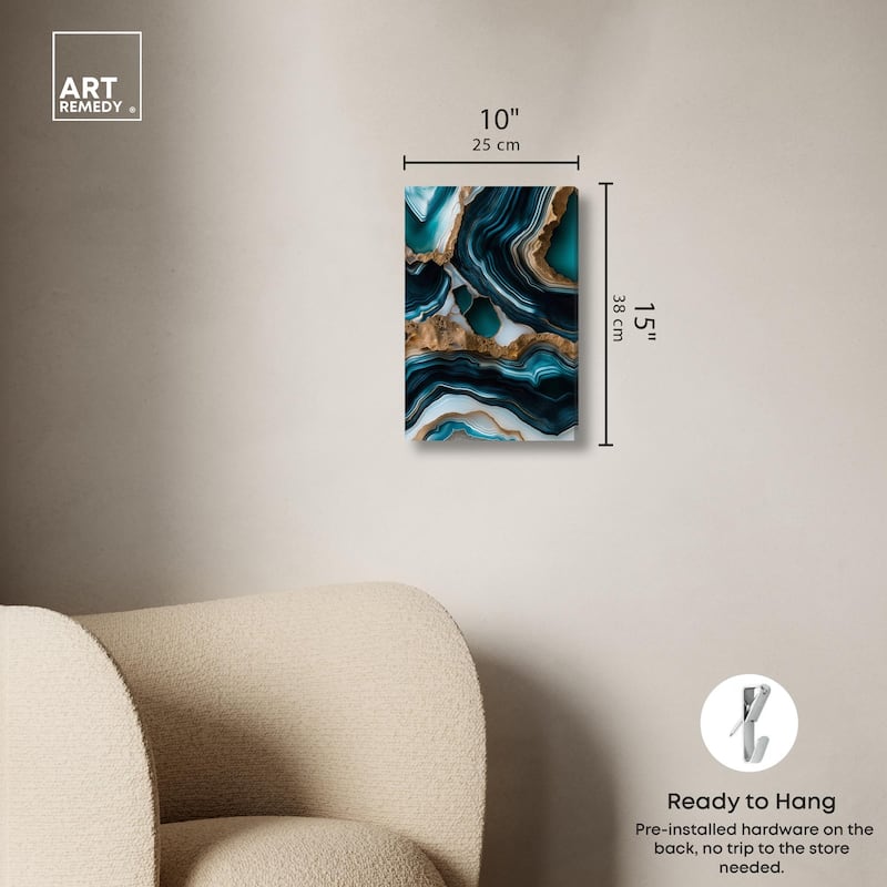 Teal Tectonic II Canvas by Art Remedy, Gallery Wrapped