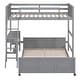 preview thumbnail 13 of 22, Muti-Functional Full Over Full Wood Bunk Bed,Study Desk with Drawers Under-Bed Gray