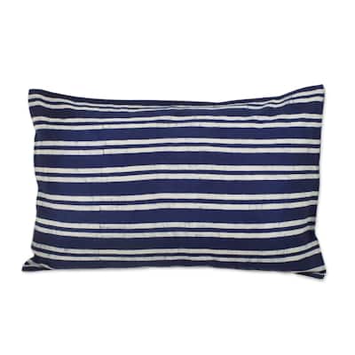 Novica Handmade Simply Striped Batik Cotton Pillow Sham