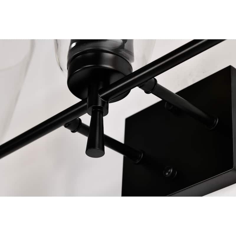 Matte Black 3-Light Modern Vanity Light with Clear Cone Glass Shades