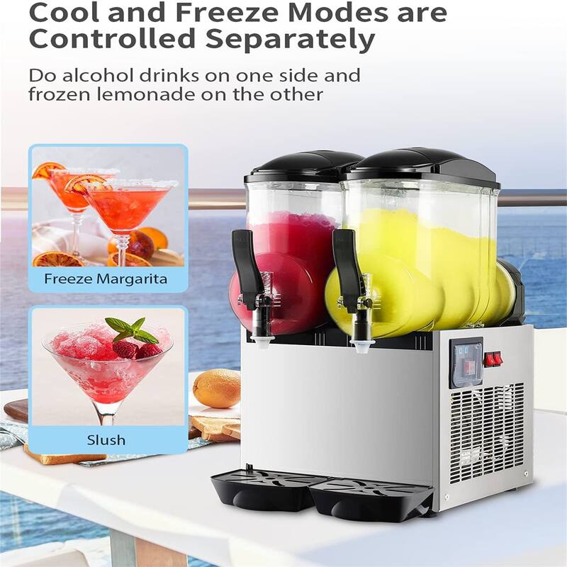 Commercial Slushy Machine, 24L/6.4 Gal,for Margaritas, Alcoholic Beverages, Smoothies, and Soft ice cream - Slushy Machine 24L