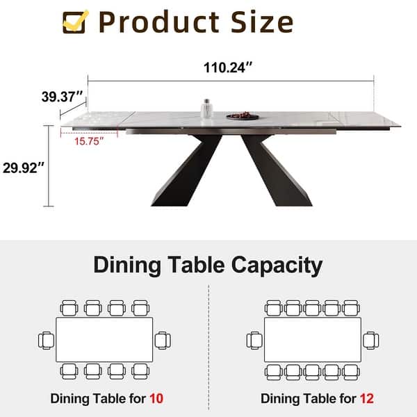 Minimalism Extendable Rectangular Sintered Stone Double Pedestal Dining ...