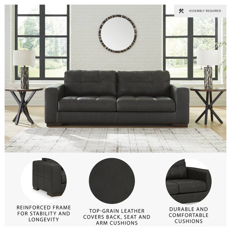 Signature Design by Ashley Luigi Thunder Sofa - 96"W x 41"D x 35"H