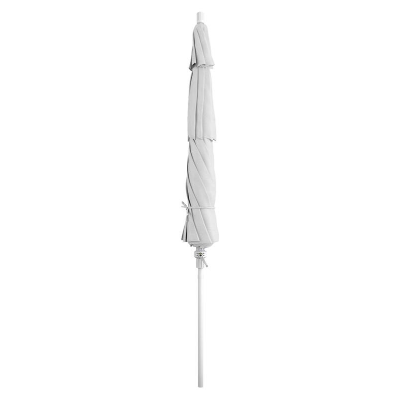 California Umbrella 11' Rd. Aluminum Patio Umbrella, Crank Lift, Collar Tilt, Dbl Wind Vent, White Finish, Sunbrella Fabric