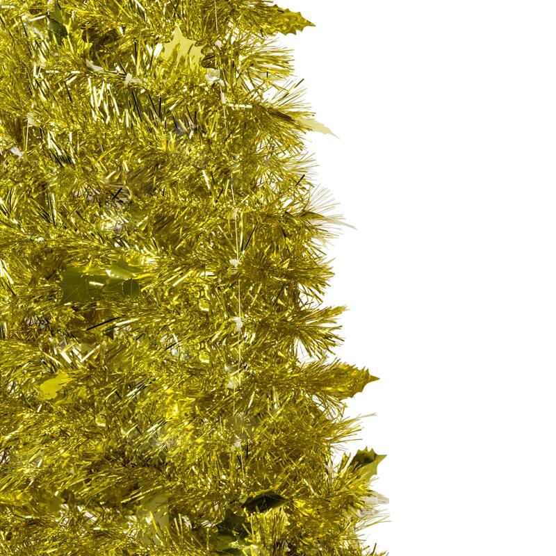 Tinsel Pop-Up Artificial Christmas Tree - 6' - Gold - Unlit - 6 Foot