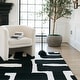 preview thumbnail 1 of 11, ROW Quinn Abstract Maze Black/ Ivory Area Rug 2' x 7'