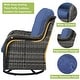 preview thumbnail 70 of 110, Pocassy 3-Piece Outdoor Swivel Bistro Set, Wicker Rocking Chairs
