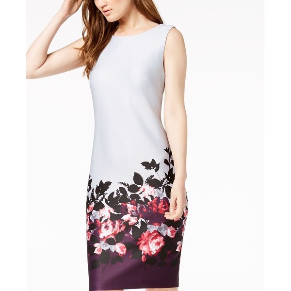 calvin klein gray floral dress