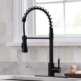 DORNBERG Spring Pull Down Kitchen Sink Faucet with Deck Plate