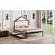 preview thumbnail 16 of 49, Artistic Full Metal Bed with House Design and Storage Drawers