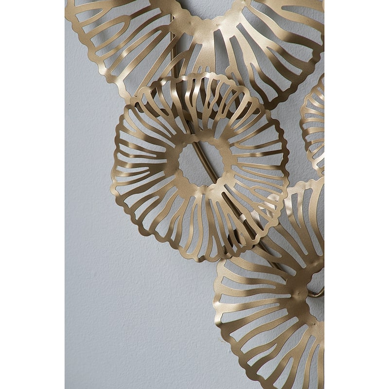 Modern Gold Iron Art Wall Decor with Open Circular Shape, for Office Beach Sunroom and Chic Living Room