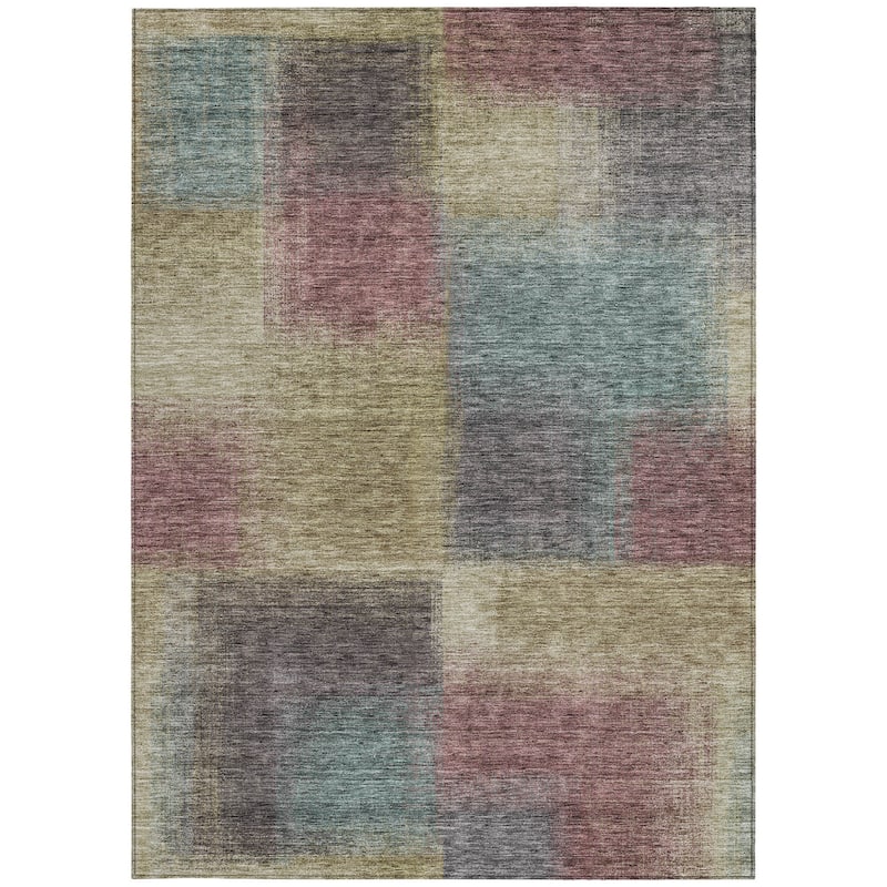 HomeRoots Abstract Transitional Rectangle Outdoor Rug