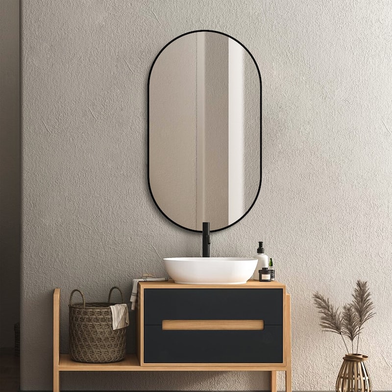 36"×18" Oval Wall-Mounted Bathroom Vanity Mirror