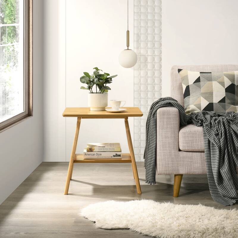 Roundhill Furniture Arona Mid-Century Modern Wood 3-Piece Coffee Table Set