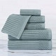preview thumbnail 53 of 97, Superior Soho Ribbed Cotton 6-Piece Assorted Towel Set Green