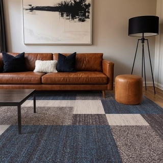 World Rug Gallery Modern Boxes Design Non-slip (Non-skid) Area Rug