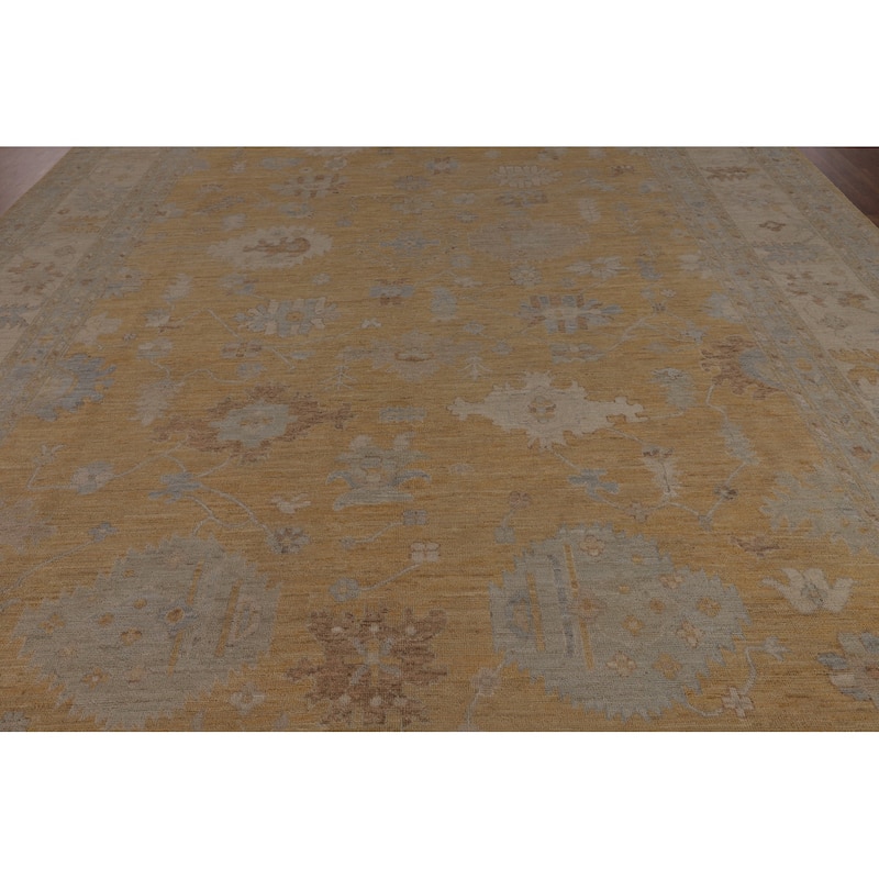 Vegetable Dye Oushak Turkish Large Rug Handmade Oriental Wool Carpet - 10'5"x 13'10"