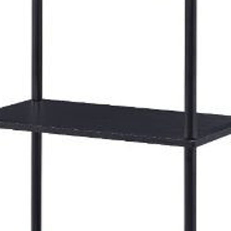 HomeRoots 44" Black Metal and Wood Four Tier Etagere Bookcase