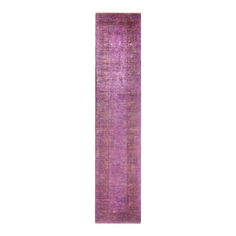 Overton Vibrance One-of-a-Kind Hand-Knotted Runner - Purple, 2' 6" x 14' 0" - 2' 6" x 14' 0"