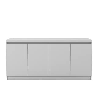 Manhattan Comfort Viennese 62.99 in. 6- Shelf Buffet Cabinet  in Black Matte (White)