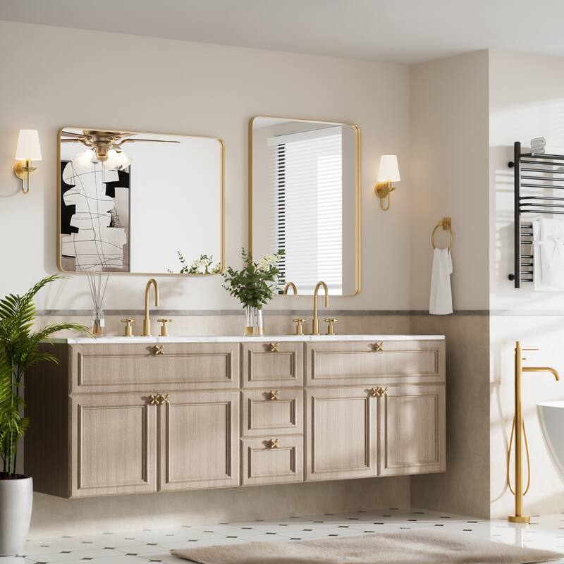 Rectangle Bathroom Vanity Mirror with Metal Frame(Vertical/Horizontal)