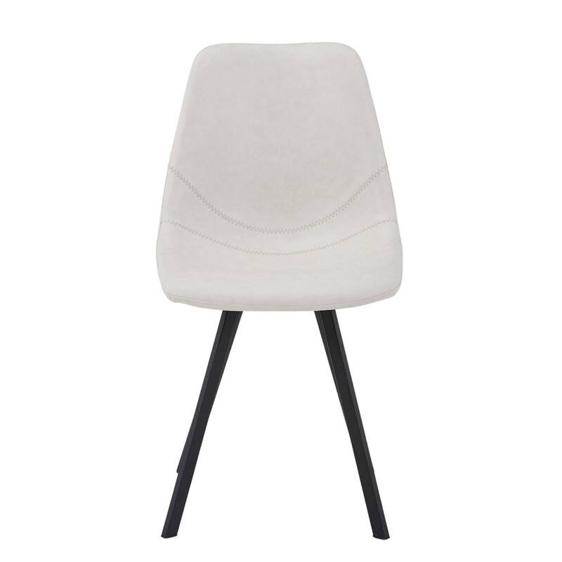 Markley Modern Ergonomic Leather Dining Chair with Black Steel Legs, Scratch-Resistant & Comfortable Kitchen Chair