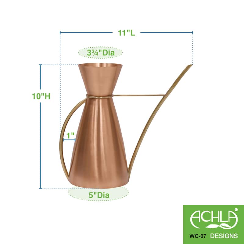 Achla Designs 11"L Brushed Finished Copper Elegant Garden Watering Carafe - 11" W x 5" L x 10" H