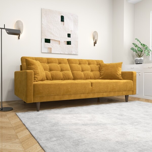 Microfiber mid store century sofa