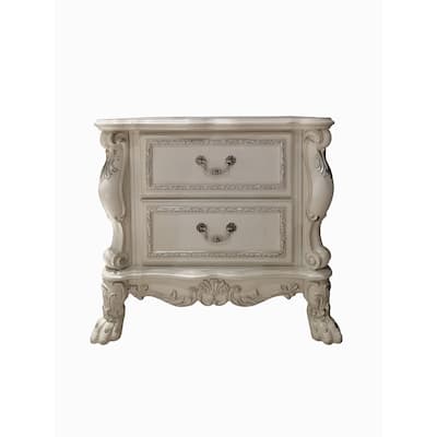 Antique White Storage Nightstand with 2-drawer