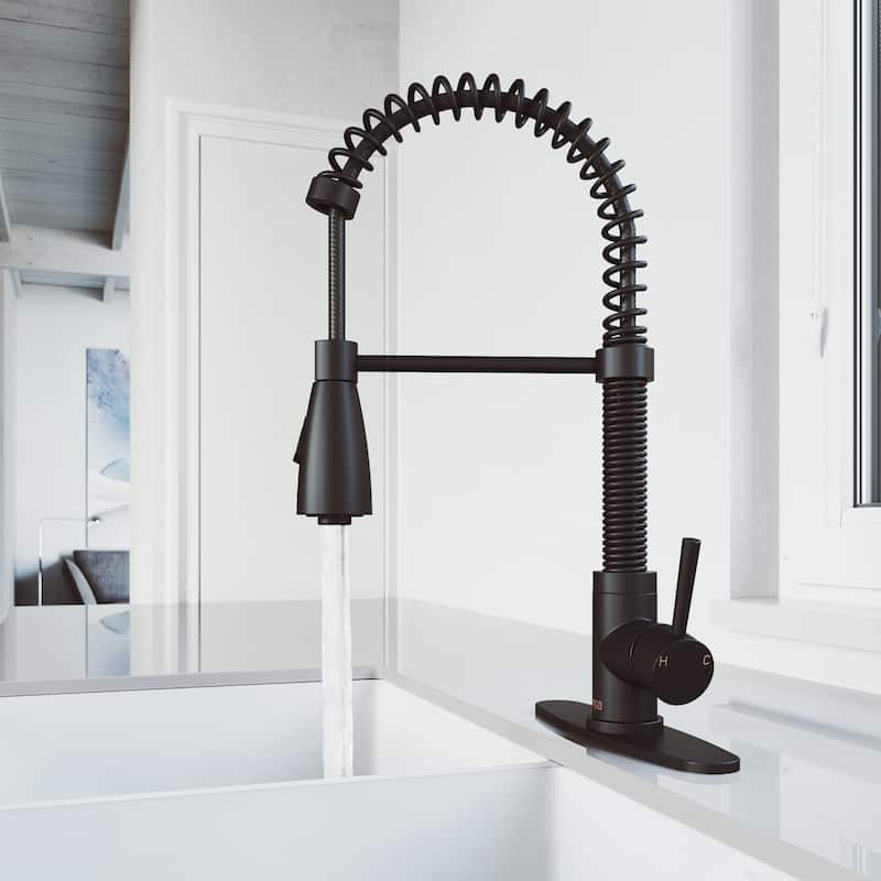 VIGO Brant 19" H Single Handle Pull-Down Sprayer Kitchen Faucet