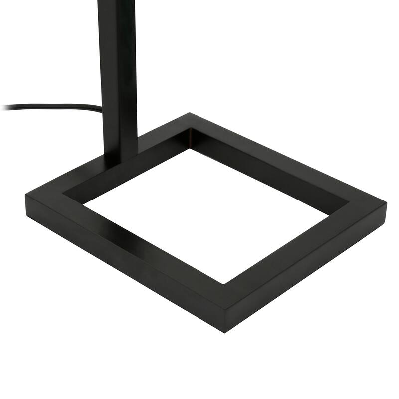 Malva Table Lamp in Blackened Bronze with Seeded Glass Shade