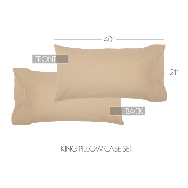 Burlap Pillow Case Set - King - Vintage Tan