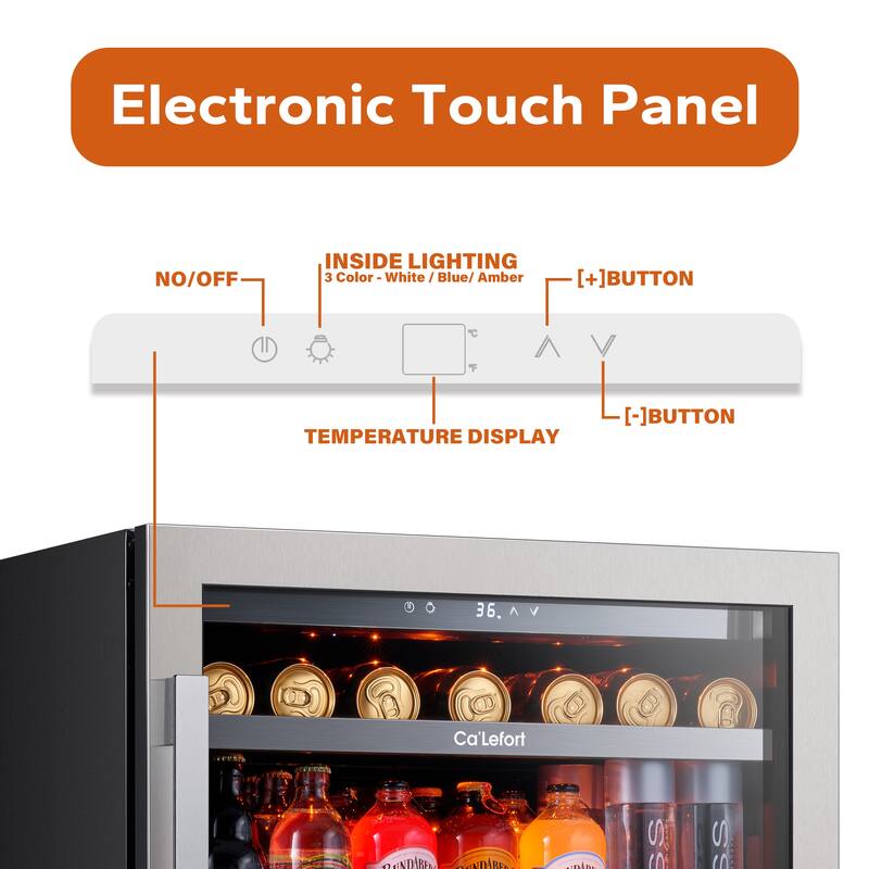 Ca'Lefort 24 inch 140 Can Beverage Cooler Built-in/ Freestanding Frost Free Beverage Center - 24 inch