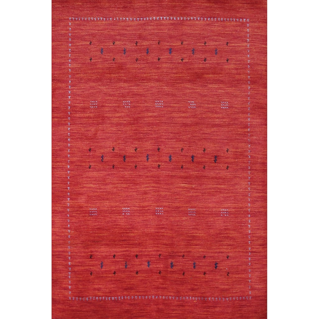 Gabbeh Indian Rug Hand-Knotted Tribal Wool Carpet - 4'7" x 6'5"