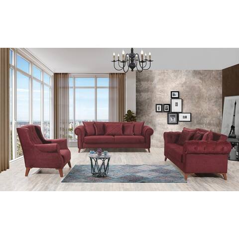 Souza 3-piece Sofa, Loveseat and chair Living room set
