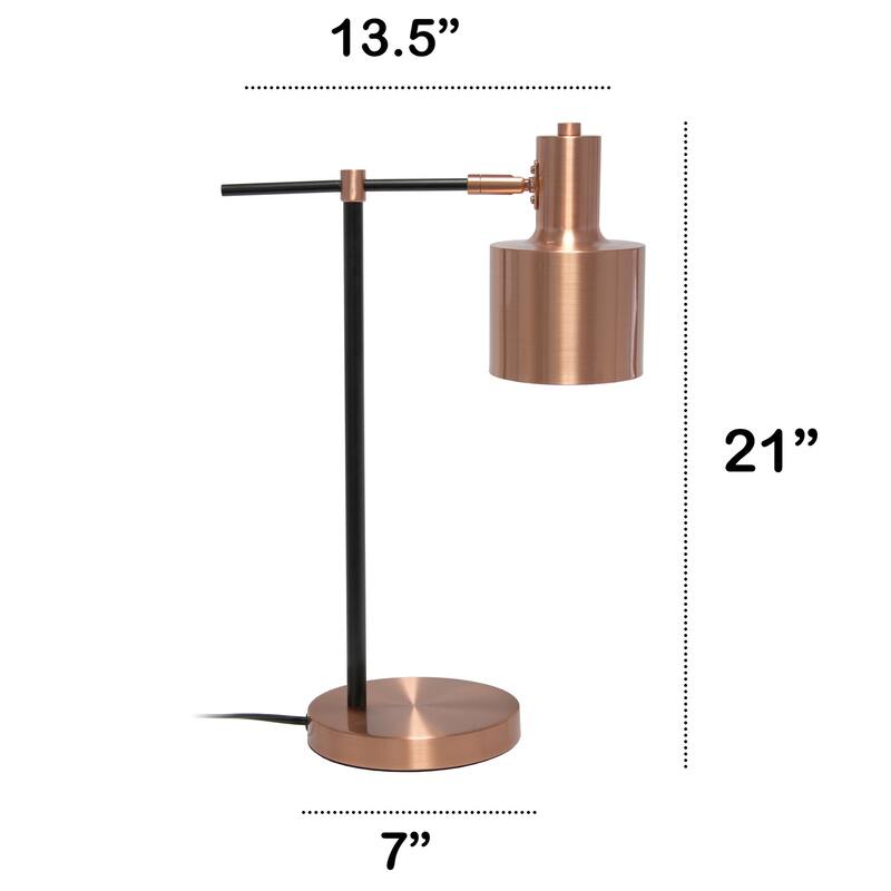 Modern Table Lamp - Mid Century Design, Polished Gold - Living Room, Bedroom Accent Lighting